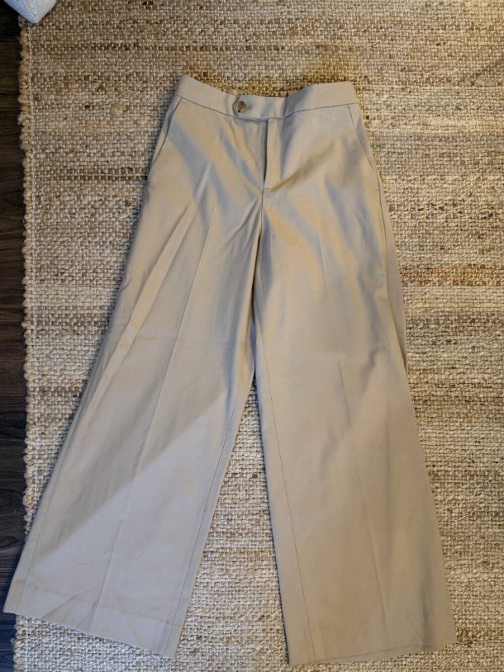 Banana Republic Tan Wool-Blend Wide Leg Pants